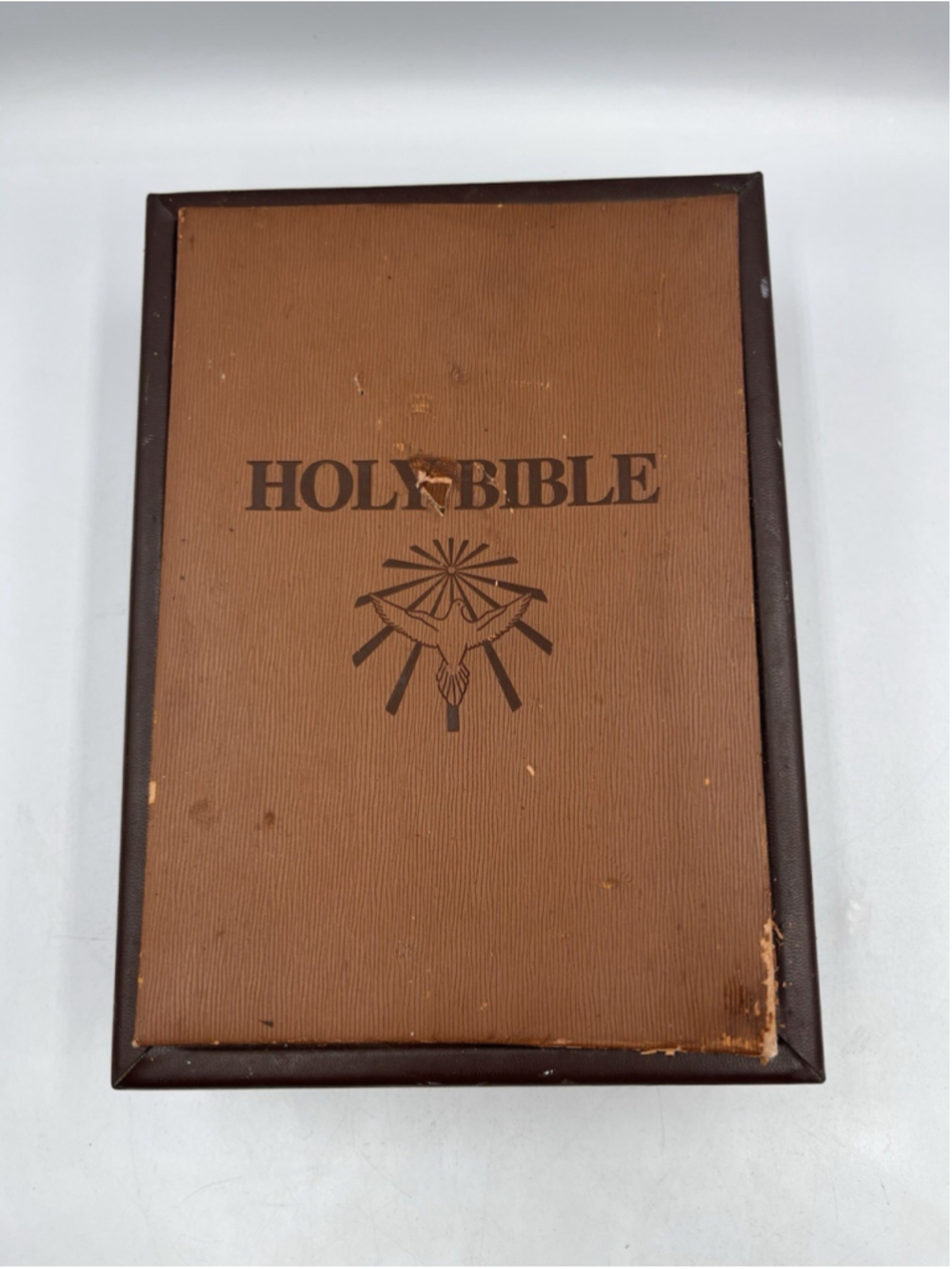 Holy Bible Dove of Peace KJV w/ Box Red Velvet Lined Gold Gilded Pages SEE ALL